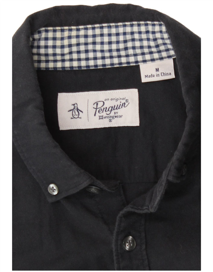 Penguin Mens Shirt Medium Black Cotton