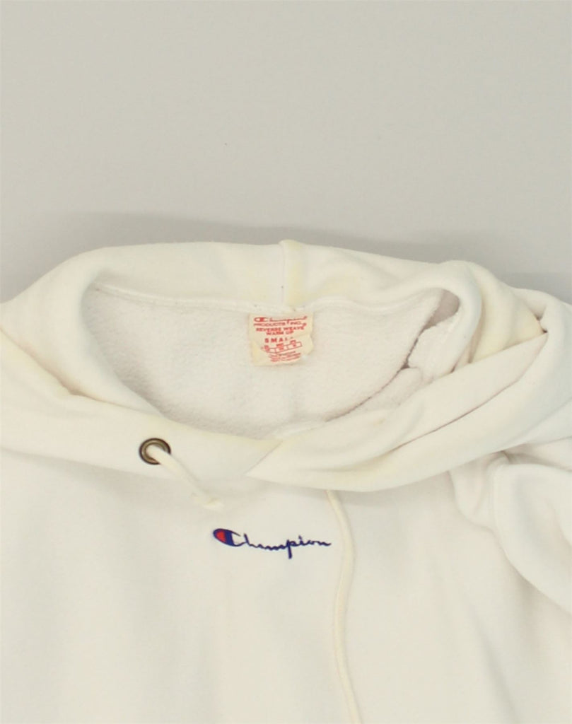 CHAMPION Mens Hoodie Jumper Small White Cotton | Vintage Champion | Thrift | Second-Hand Champion | Used Clothing | Messina Hembry 