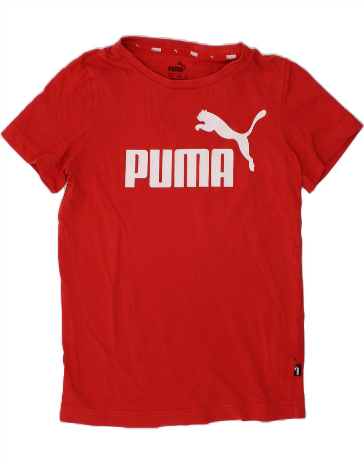 PUMA Boys Graphic T-Shirt Top 9-10 Years Red Cotton Vintage Puma and Second-Hand Puma from Messina Hembry 