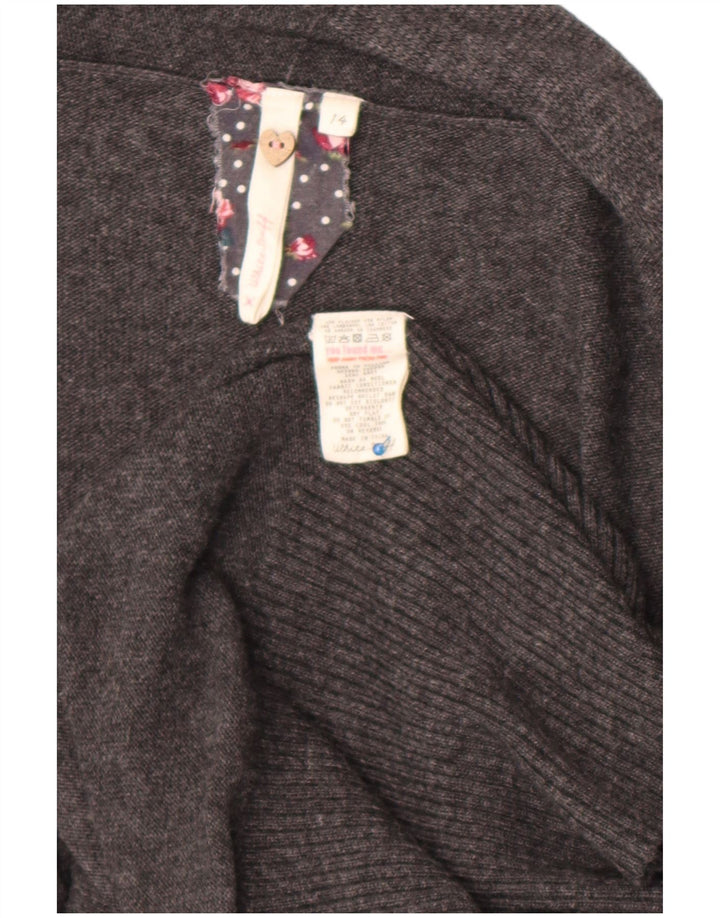 White Stuff Womens Longline Open Cardigan Sweater UK 14 Medium Grey Viscose