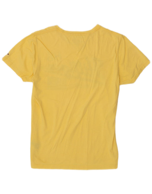 Tommy Hilfiger Mens Graphic T-Shirt Top Large Yellow Cotton