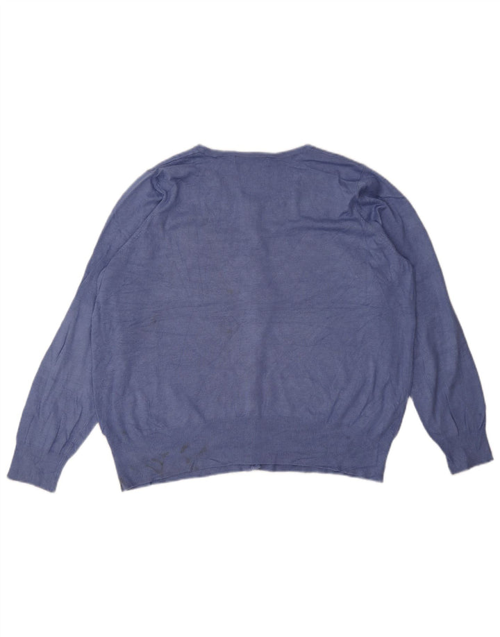 Marks & Spencer Womens Cardigan Sweater UK 20 2XL Blue Viscose