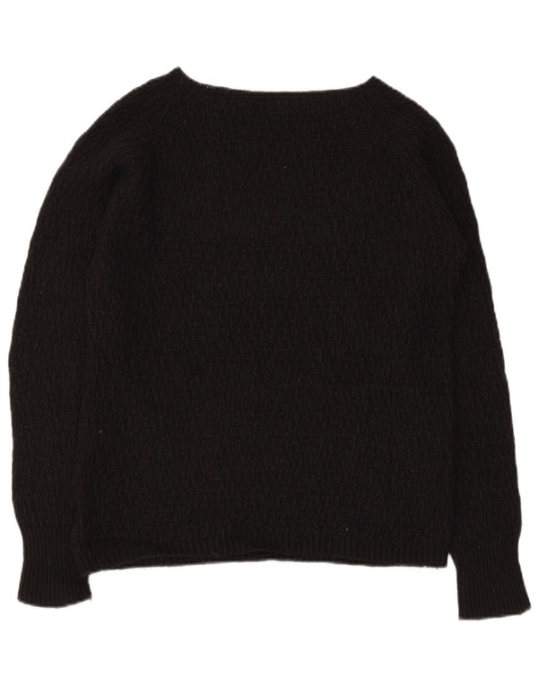 Gas Womens Boat Neck Jumper Sweater UK 8 Small Black