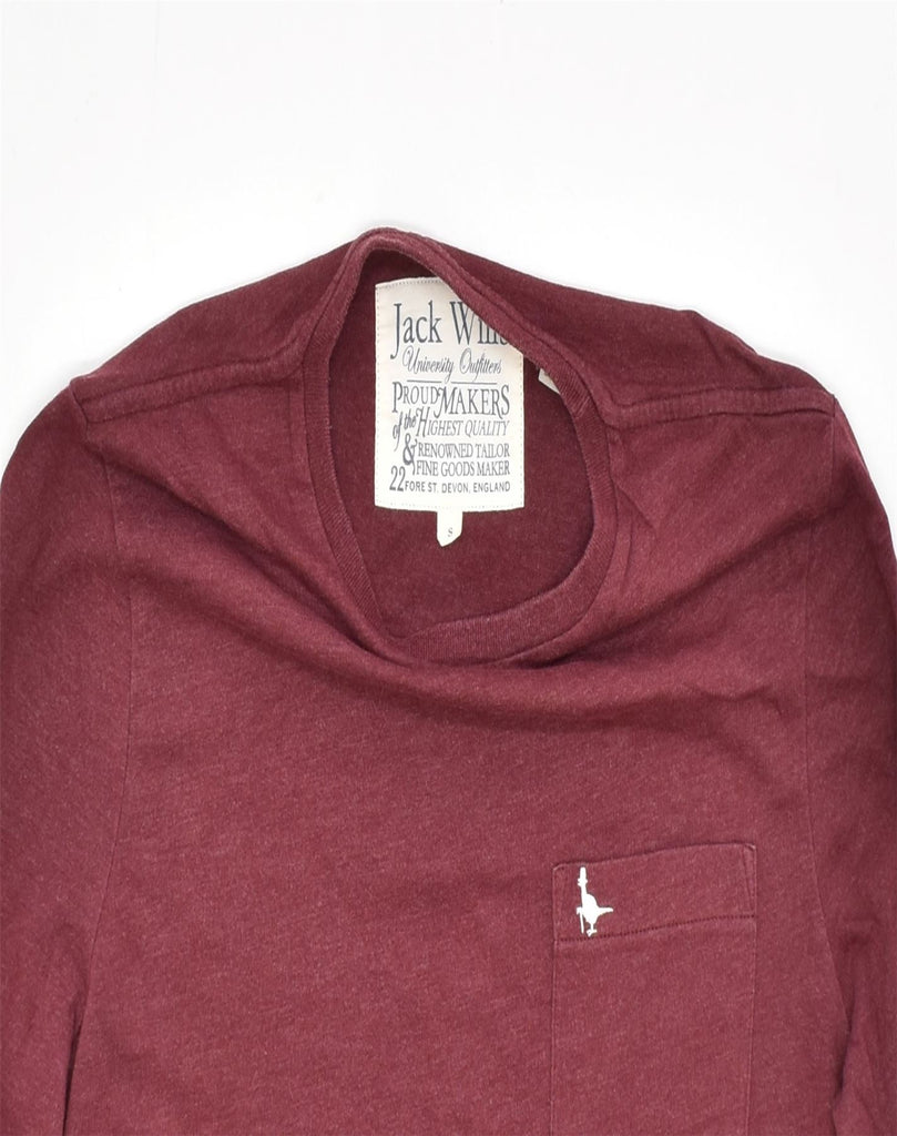 JACK WILLS Mens Top Long Sleeve Small Maroon Cotton | Vintage | Thrift | Second-Hand | Used Clothing | Messina Hembry 