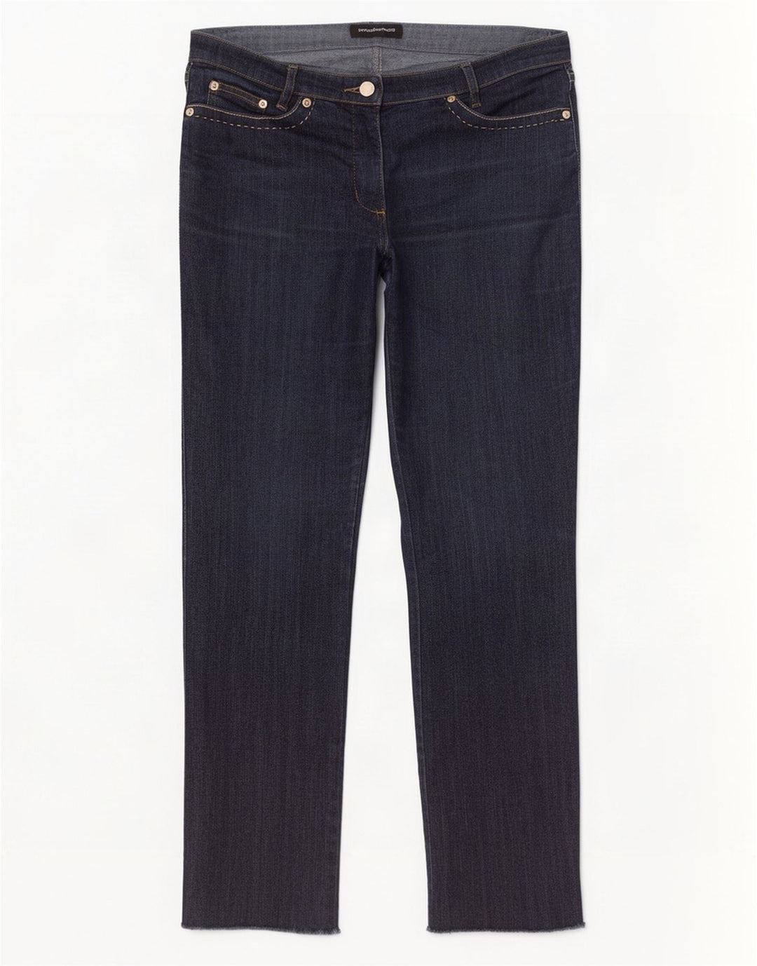 Roccobarocco Womens Straight Jeans W32 L29 Navy Blue Cotton