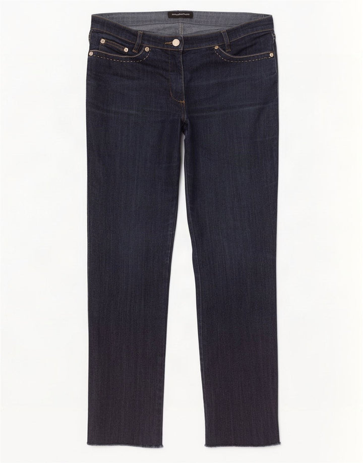 Roccobarocco Womens Straight Jeans W32 L29 Navy Blue Cotton