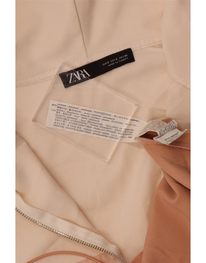 Zara Womens Hooded Anorak Jacket UK 10 Small Multicoloured Colourblock