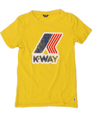 K-WAY Boys Graphic T-Shirt Top 9-10 Years Yellow Cotton