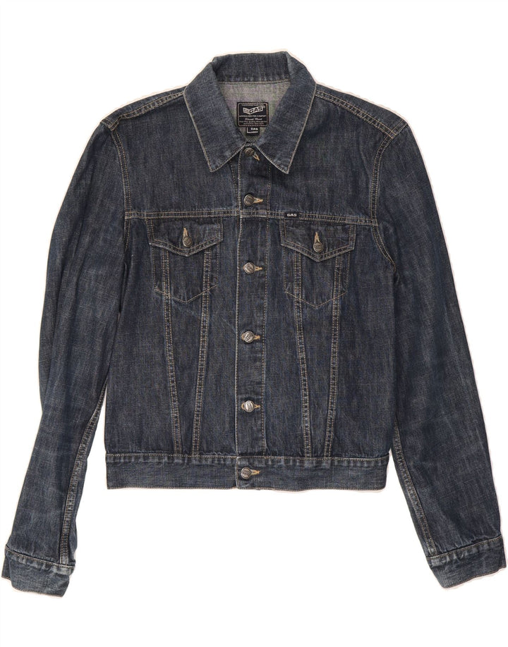GAS Womens Denim Jacket UK 14 Large Navy Blue Cotton Vintage Gas and Second-Hand Gas from Messina Hembry 