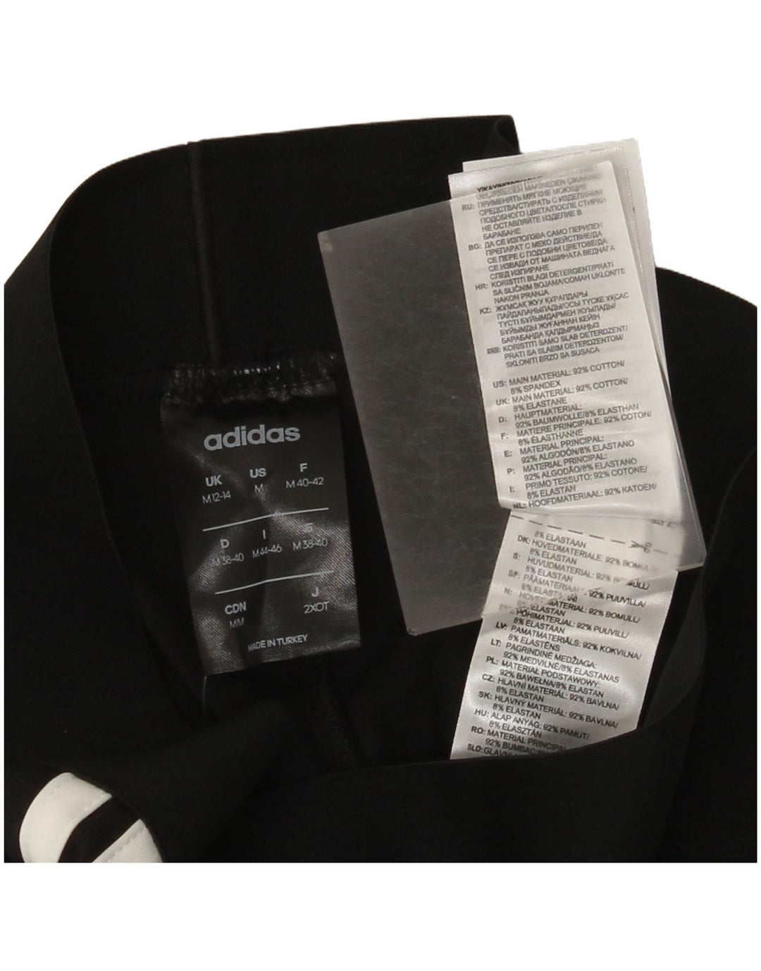 Adidas Womens Leggings UK 12/14 Medium Black Cotton