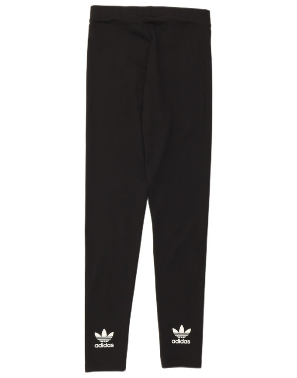 Adidas Womens Leggings UK 10 Small Black Polyester