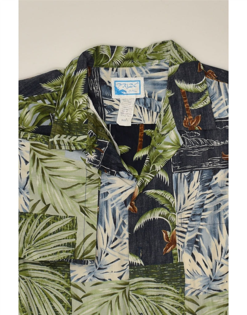 VINTAGE Mens Short Sleeve Shirt Large Green Floral Cotton Hawaiian | Vintage Vintage | Thrift | Second-Hand Vintage | Used Clothing | Messina Hembry 