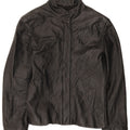 VINTAGE Womens Leather Jacket UK 10 Small Black Leather