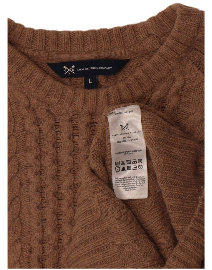 Crew Clothing Mens Crew Neck Jumper Sweater Large Brown Viscose