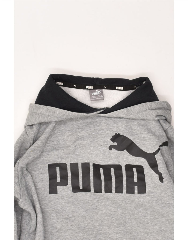 PUMA Boys Graphic Hoodie Jumper 13-14 Years Grey Cotton | Vintage Puma | Thrift | Second-Hand Puma | Used Clothing | Messina Hembry 