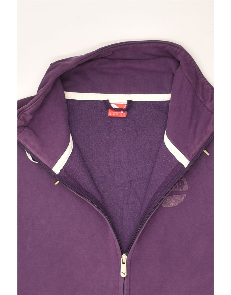 PUMA Womens Tracksuit Top Jacket UK 12 Medium Purple Cotton | Vintage Puma | Thrift | Second-Hand Puma | Used Clothing | Messina Hembry 