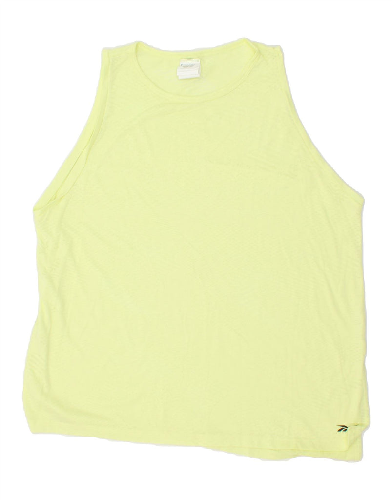 REEBOK Womens Vest Top UK 20/22 XL Yellow Polyester | Vintage Reebok | Thrift | Second-Hand Reebok | Used Clothing | Messina Hembry 