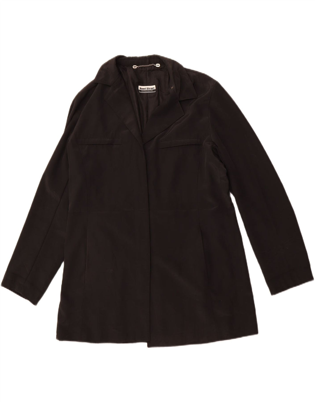 BOND STREET Womens Longline Blazer Jacket IT 48 XL Black Polyester