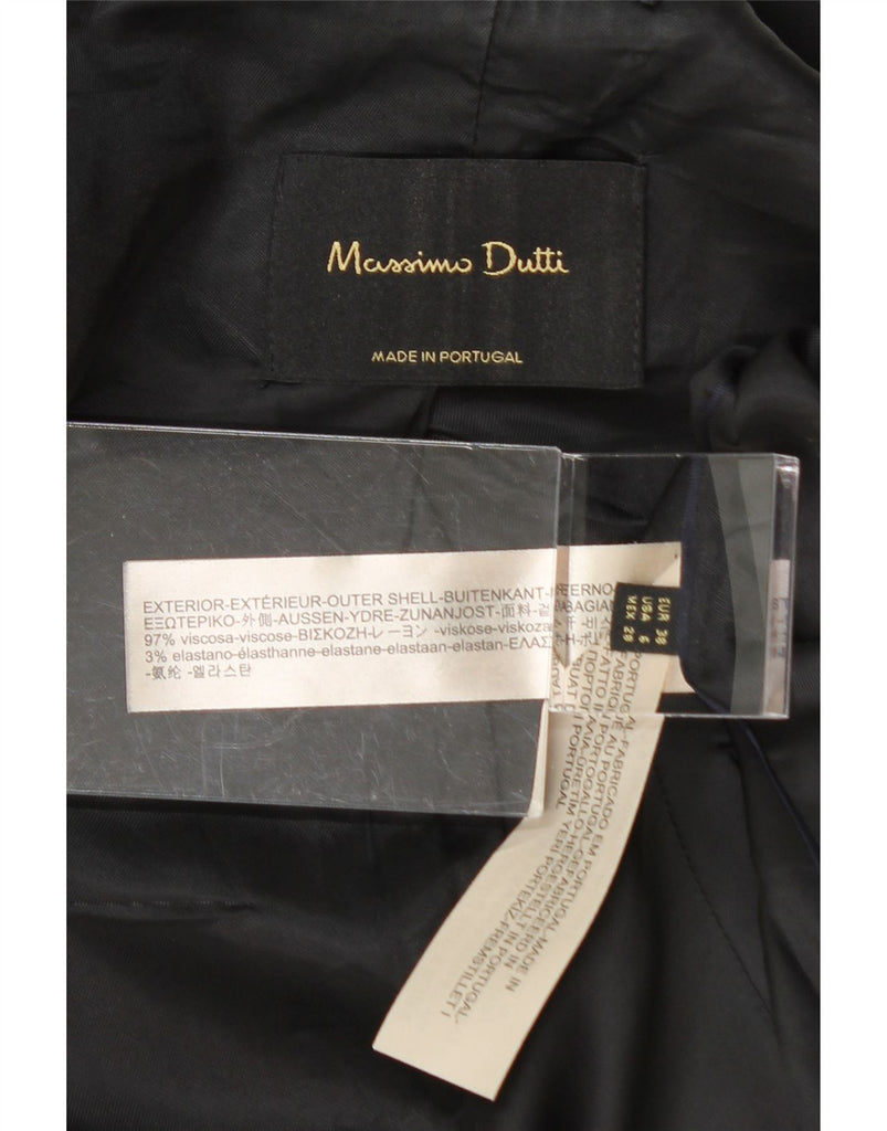 MASSIMO DUTTI Womens 1 Button Blazer Jacket EU 38 Small Black Viscose Vintage Massimo Dutti and Second-Hand Massimo Dutti from Messina Hembry 