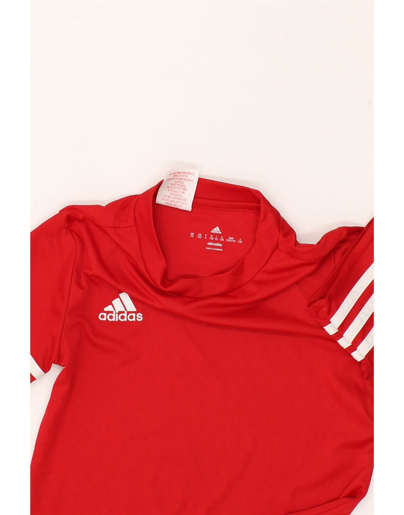 ADIDAS Boys Climalite Graphic T-Shirt Top 7-8 Years Small Red Polyester | Vintage Adidas | Thrift | Second-Hand Adidas | Used Clothing | Messina Hembry 