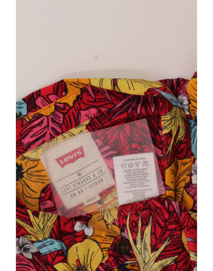 Levi's Mens Short Sleeve Shirt XL Multicoloured Floral Cotton