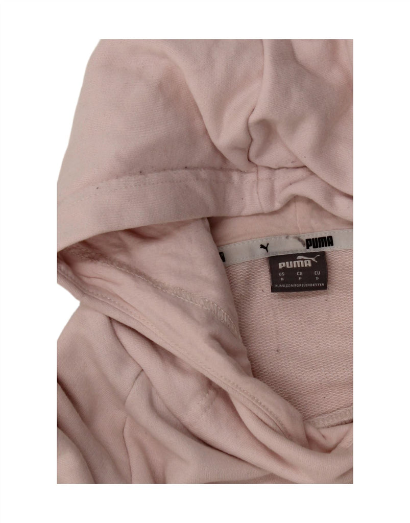 PUMA Womens Graphic Hoodie Jumper UK 10 Small Pink Cotton Vintage Puma and Second-Hand Puma from Messina Hembry 