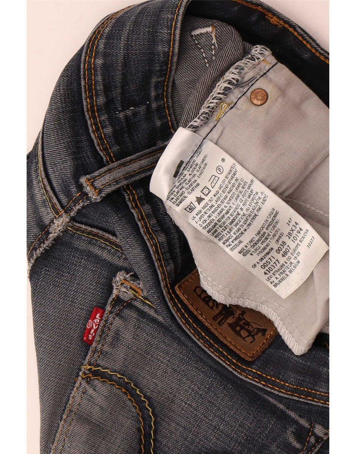 Levi's Womens 571 Super Low Slim Jeans W28 L34 Blue Cotton