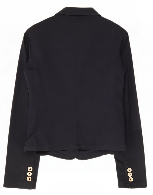 Red Valentino Womens 3 Button Blazer Jacket IT 42 Medium Navy Blue Cotton