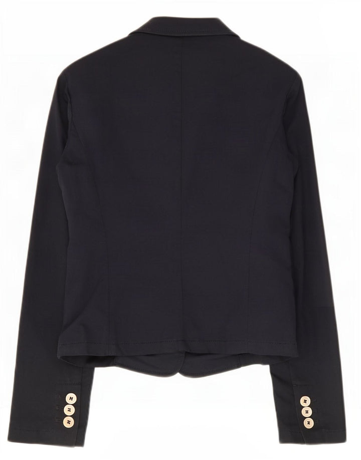 Red Valentino Womens 3 Button Blazer Jacket IT 42 Medium Navy Blue Cotton