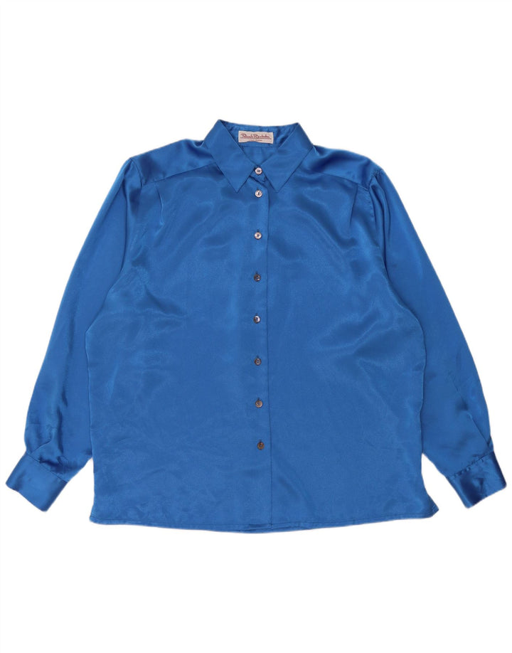 Renato Balestra Womens Oversized Shirt Blouse IT 50 XL Blue Polyester