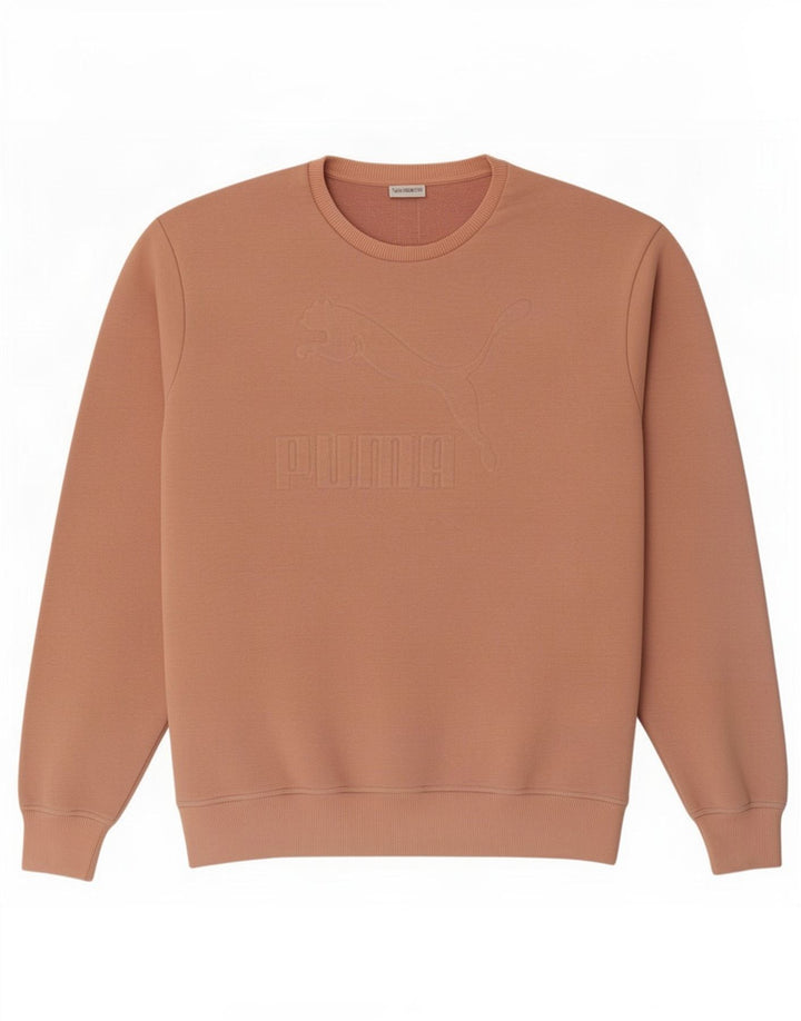Puma Mens Graphic Sweatshirt Jumper Medium Pink Colourblock Cotton