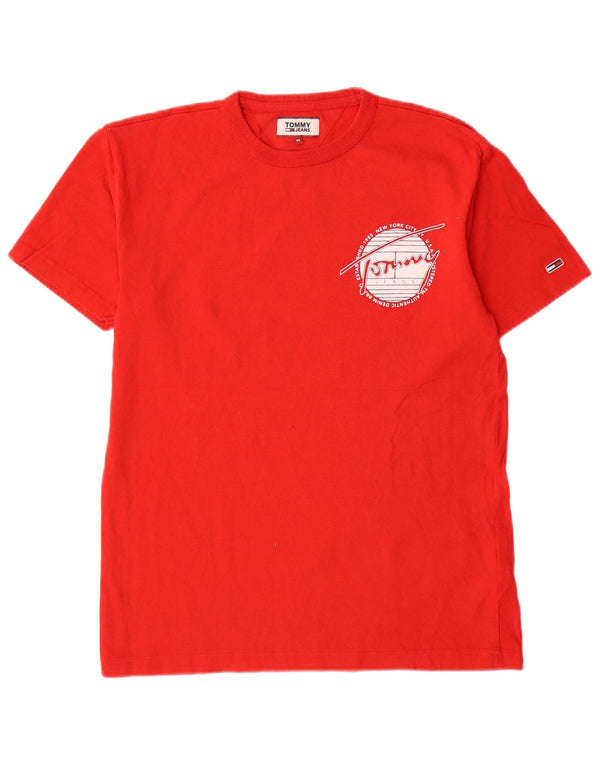 Tommy Hilfiger Mens Graphic T-Shirt Top Medium Red Cotton