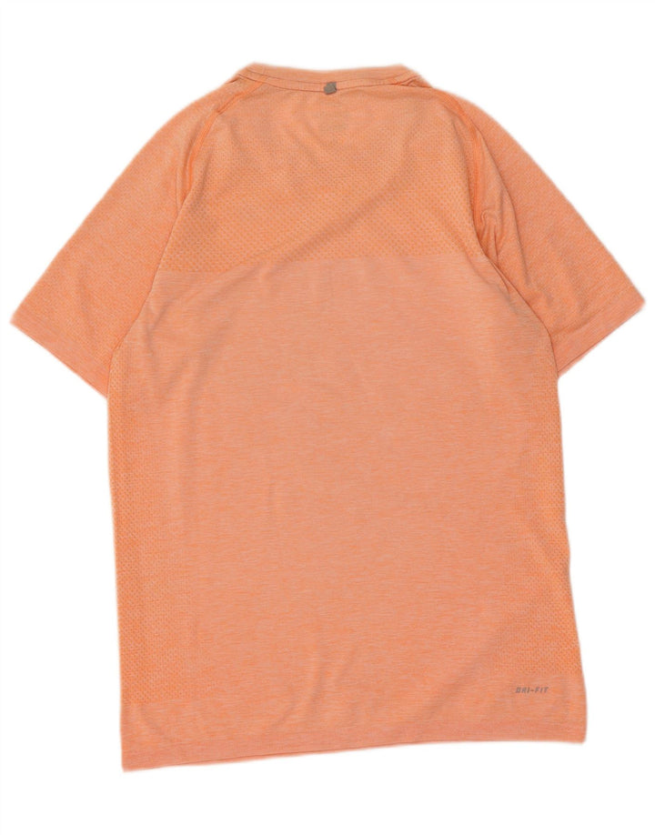 Nike Mens Dri Fit T-Shirt Top Small Orange Striped