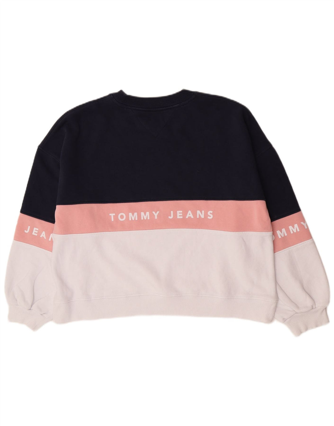 Tommy Hilfiger Womens Graphic Sweatshirt Jumper UK 14 Medium Navy Blue
