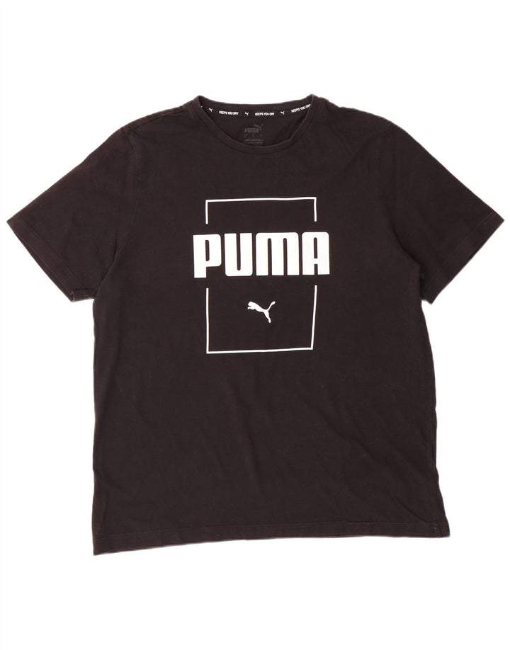 PUMA Mens Graphic T-Shirt Top Large Black