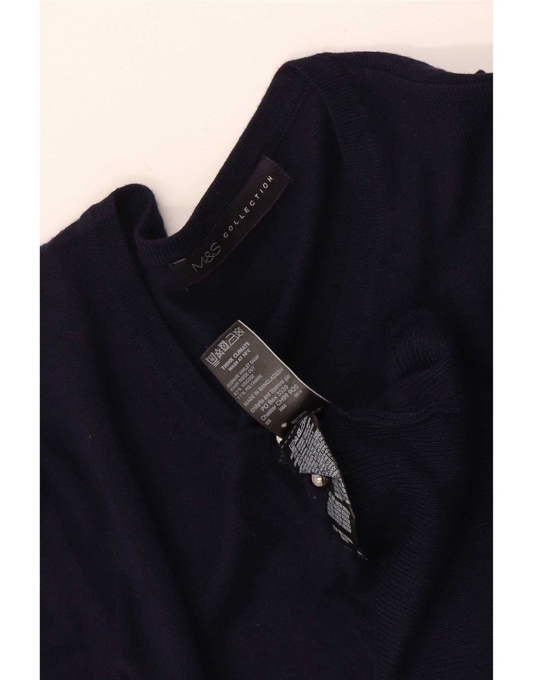 Marks & Spencer Womens Cardigan Sweater UK 14 Large Navy Blue Viscose