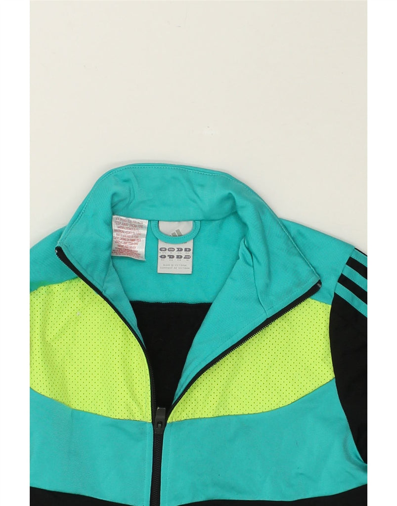 ADIDAS Boys Graphic Tracksuit Top Jacket 11-12 Years Green Colourblock | Vintage Adidas | Thrift | Second-Hand Adidas | Used Clothing | Messina Hembry 