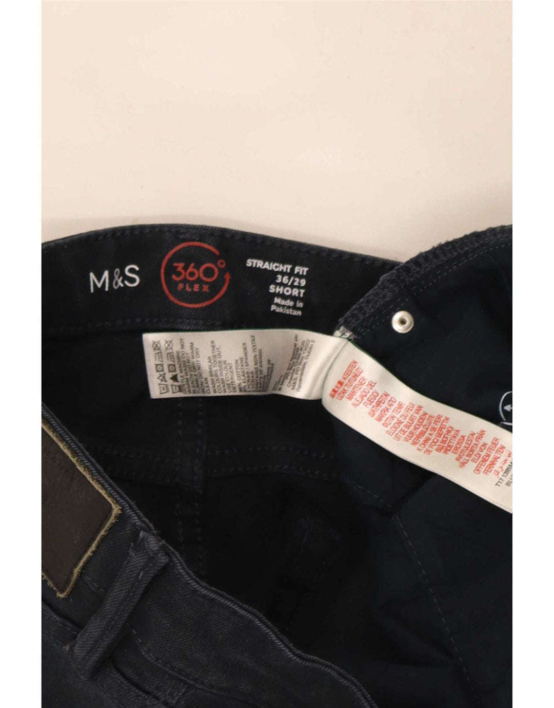 Marks & Spencer Mens Straight Jeans W36 L29 Navy Blue Cotton