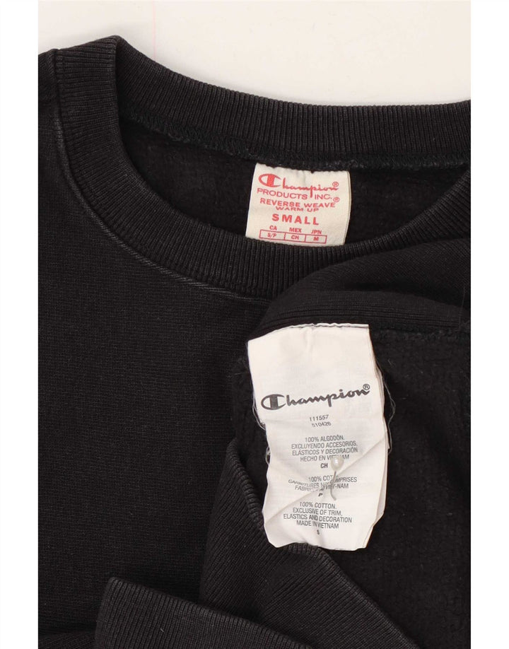 Champion Womens Reverse Weave Sweatshirt Jumper UK 10 Small Black Cotton