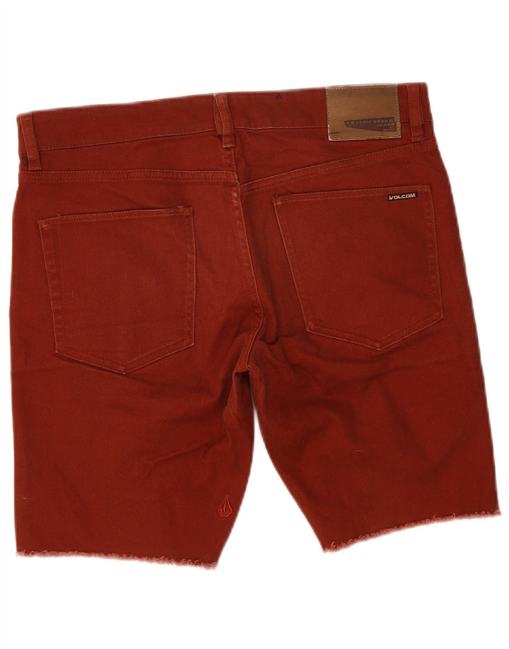 VOLCOM Mens Skinny Denim Shorts W32 Medium Maroon