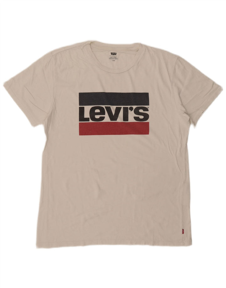LEVI'S Mens Graphic T-Shirt Top Large White Cotton