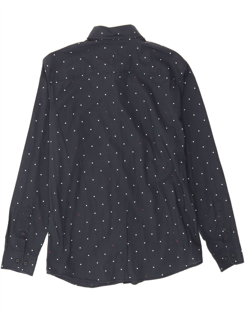JACK & JONES Mens Shirt Medium Navy Blue Spotted Cotton Vintage Jack & Jones and Second-Hand Jack & Jones from Messina Hembry 