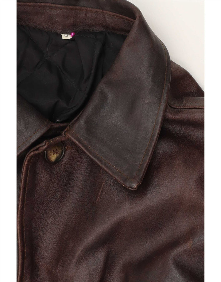 Vintage Mens Leather Jacket UK 36 Small Brown Leather