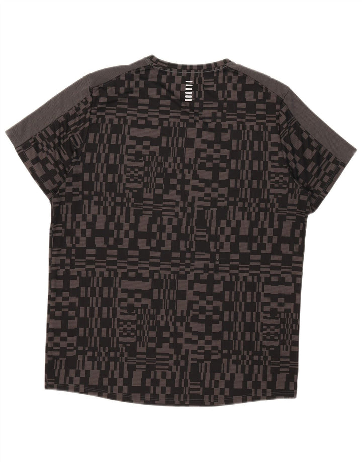 Under Armour Mens Heat Gear T-Shirt Top Large Black Geometric Polyester