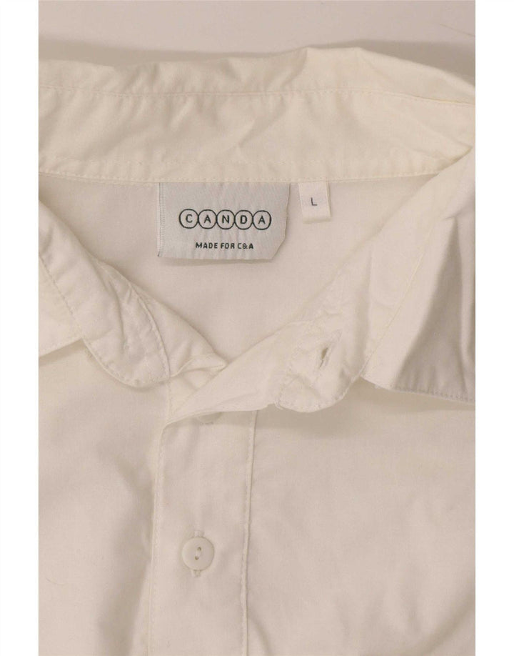 Canda Mens Polo Shirt Large White