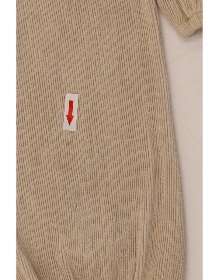Zara Womens Crop Cardigan Top UK 16 Large Beige Polyester