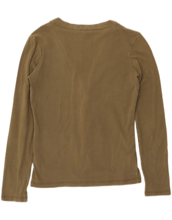 CALVIN KLEIN JEANS Womens Cardigan Sweater UK 10 Small Khaki Cotton