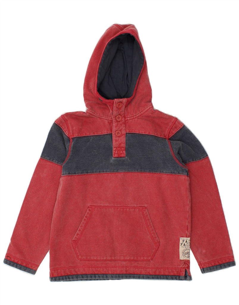 FAT FACE Boys Hoodie Jumper 8-9 Years Red Colourblock Cotton | Vintage Fat Face | Thrift | Second-Hand Fat Face | Used Clothing | Messina Hembry 