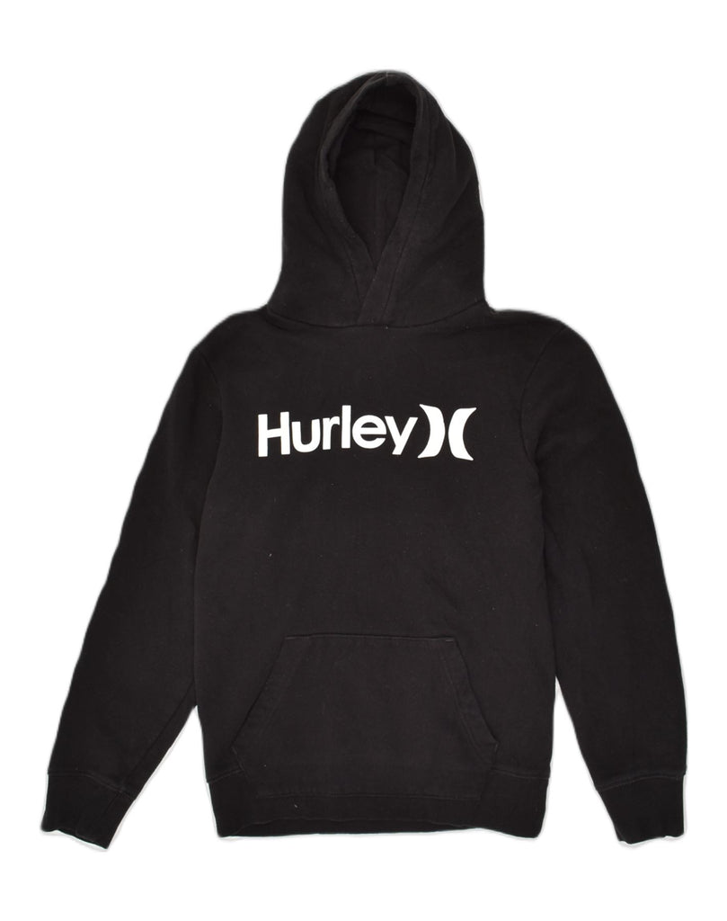 HURLEY Boys Graphic Hoodie Jumper 14-15 Years Black Cotton | Vintage Hurley | Thrift | Second-Hand Hurley | Used Clothing | Messina Hembry 