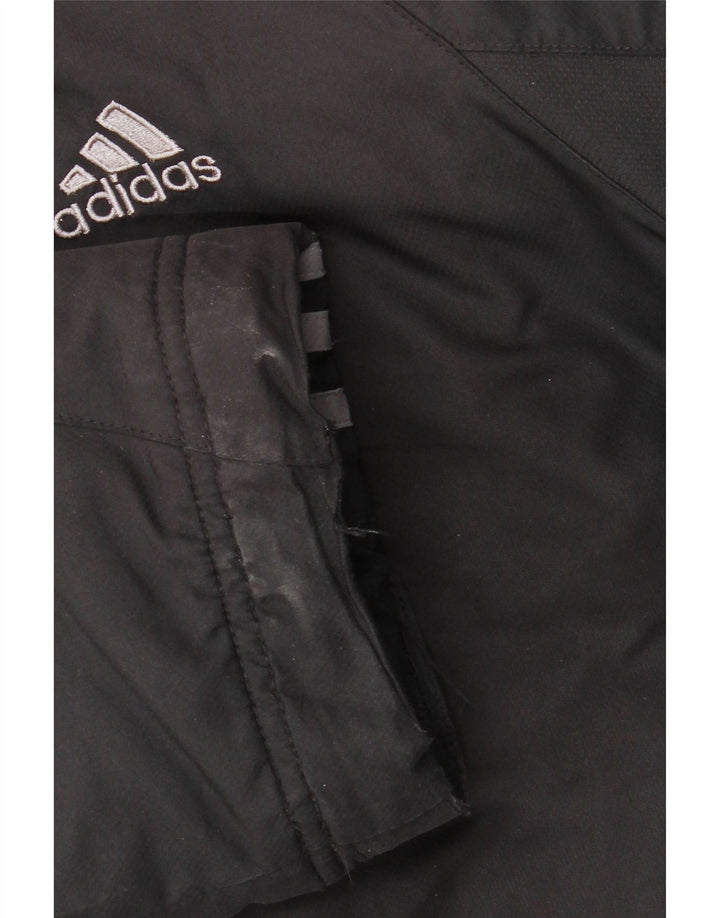 ADIDAS Mens Windbreaker Jacket UK 40 Large Black Polyester